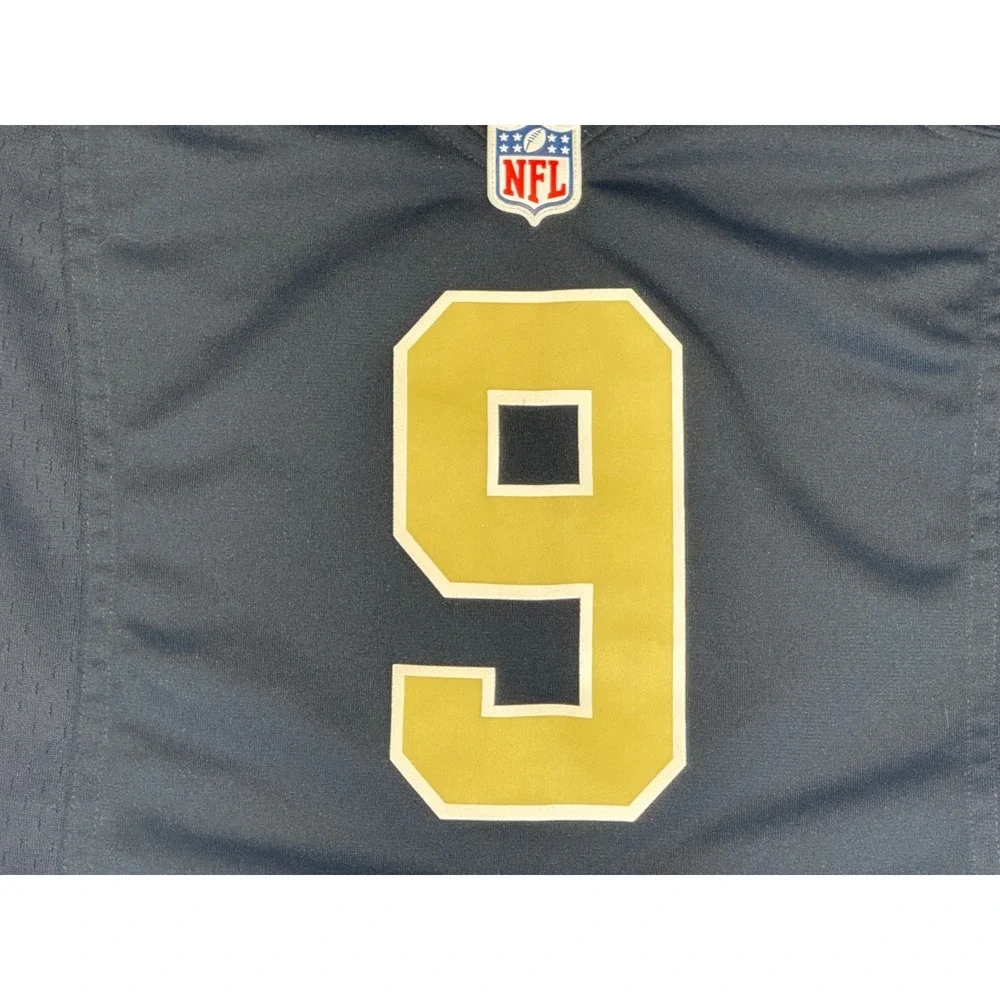Nike New Orleans Saints Drew Brees 9 NFL Jersey Womens Medium Black Gold 80577